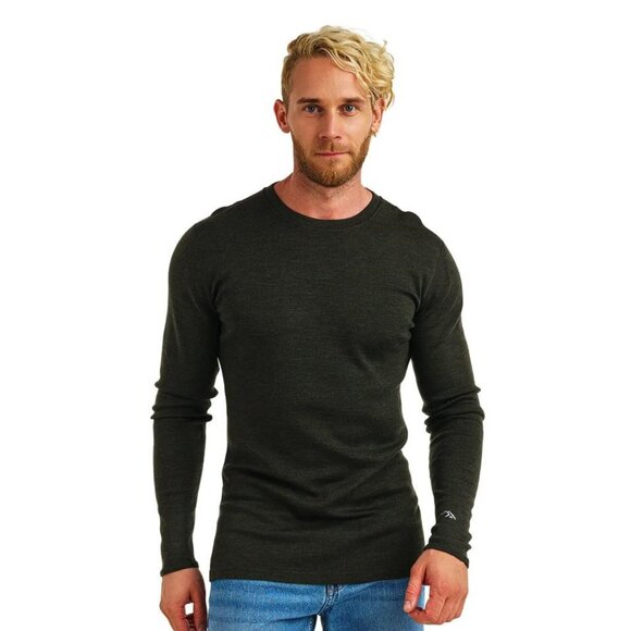 MERINO TECH Men's Merino Long Sleeve 320 Size XL In Army Green - Picture 1 of 7